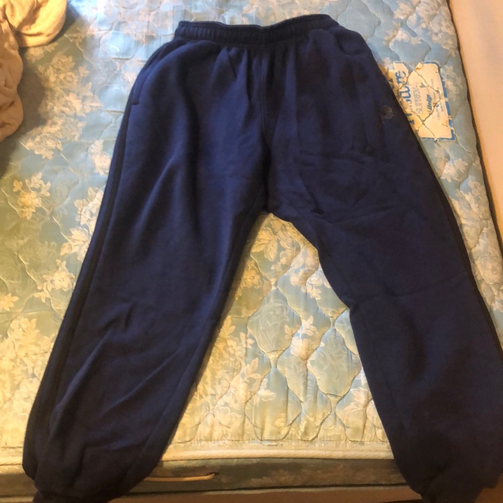 Navy adidas black stripe sweatpants